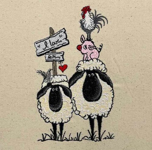 I Love ewe too embroidery design