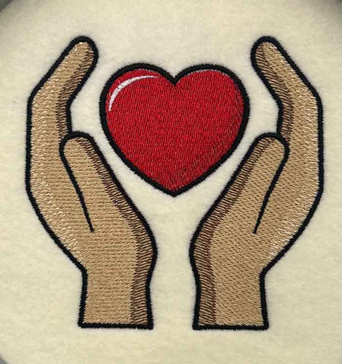 Hands and Heart embroidery design