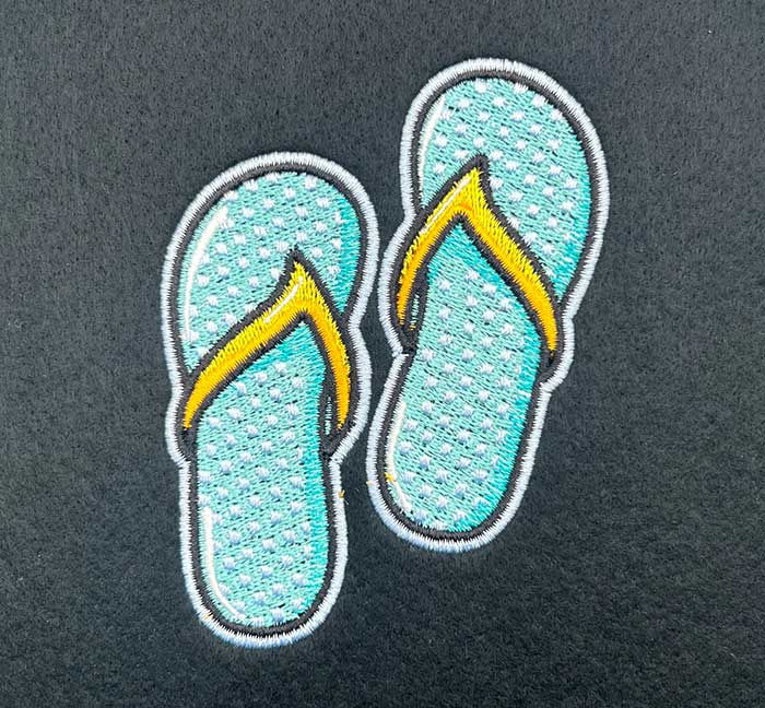 flip flops embroidery design
