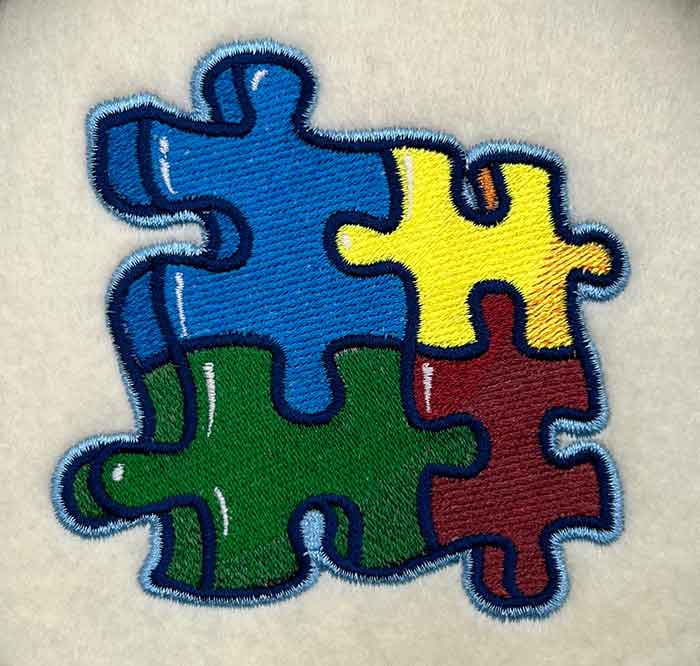 Autism Puzzle Pieces embroidery design