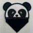 Panda Corner Bookmark embroidery design