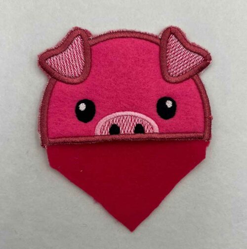 Pig Corner Bookmark embroidery design