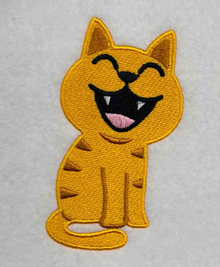 Cut cat embroidery design