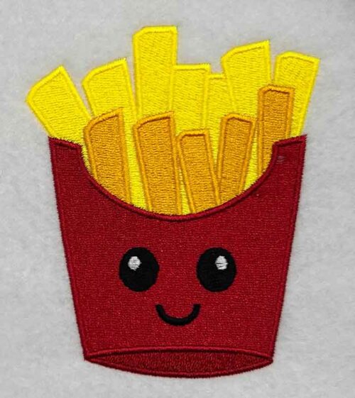cute french fries embroidery design