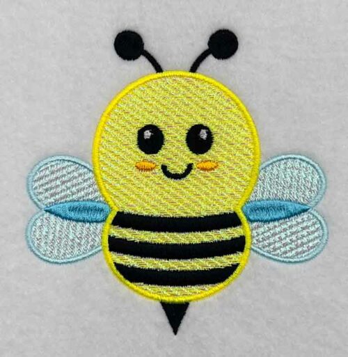 Cute bee mylar embroidery design