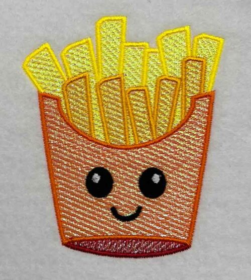 French Fries mylar embroidery design