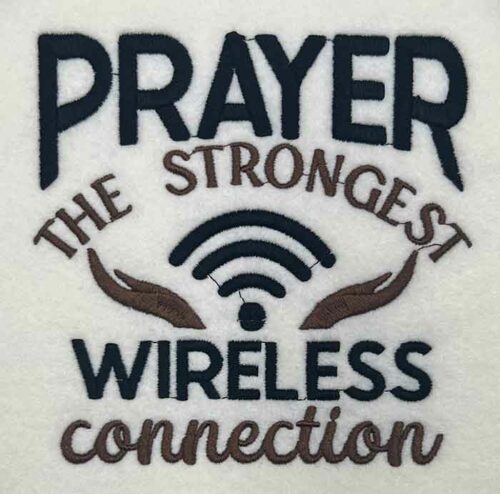 Prayer the strongest embroidery design