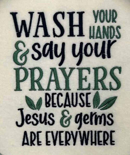 wash your hands embroidery design
