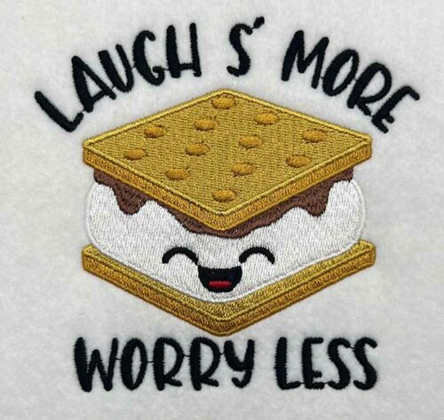 laugh smore embroidery design