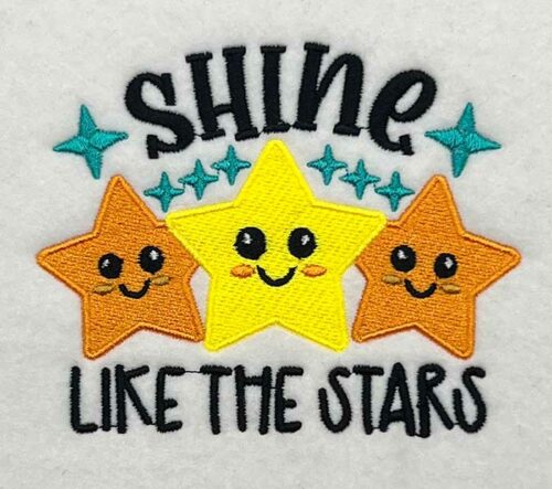 shine stars embroidery design