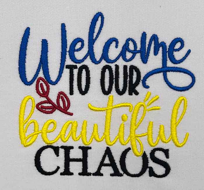 Beautiful Chaos embroidery design