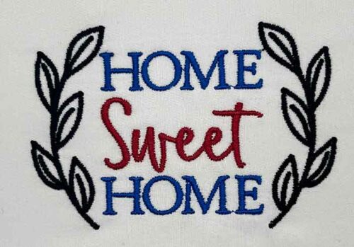 Home sweet home embroidery design