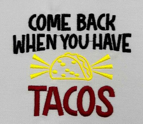bring tacos embroidery design