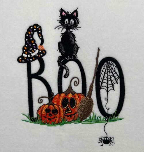 Boo Cat embroidery design