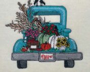 fall truck embroidery design