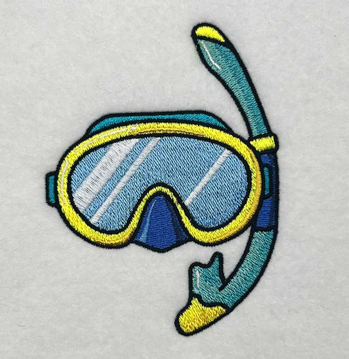 mask and snorkel embroidery design
