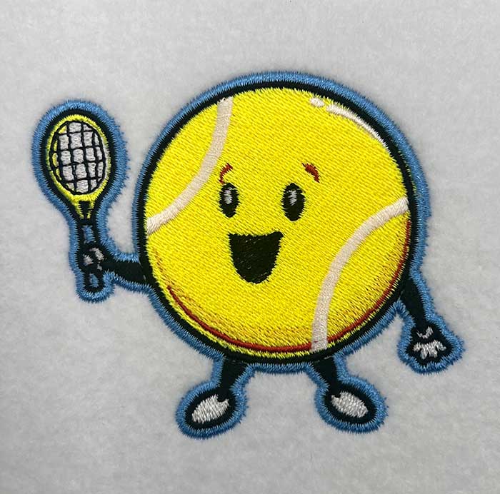 tennis ball guy embroidery design