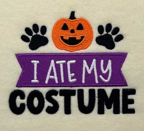 I ate my costume embroidery design