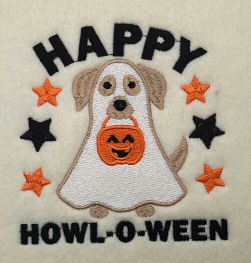 Happy Howl o ween embroidery design