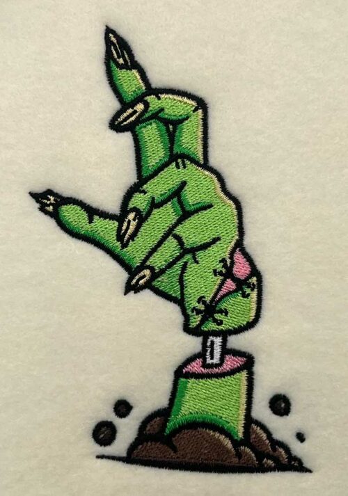 zombie hand embroidery design