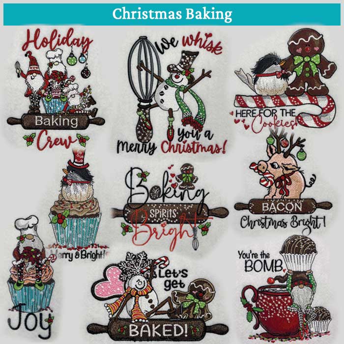 Christmas Baking Embroidery Design Bundle