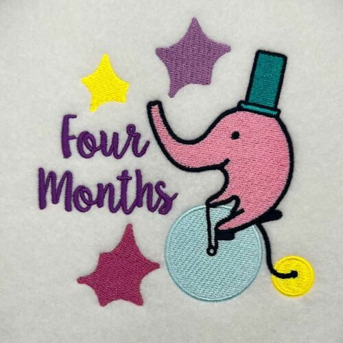 milestones 4 months embroidery designs