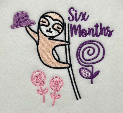 milestones 6 months embroidery designs