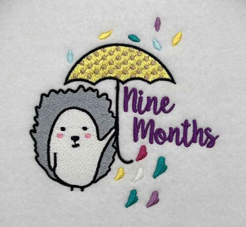 milestones 9 months embroidery design