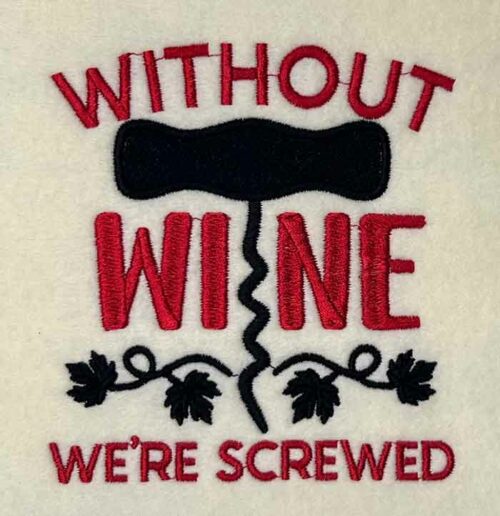 without wine embroidery design