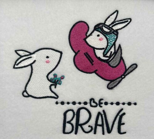 be brave embroidery design