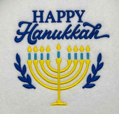 Happy Hanukkah Embroidery Design