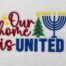 Home is united embroidery design