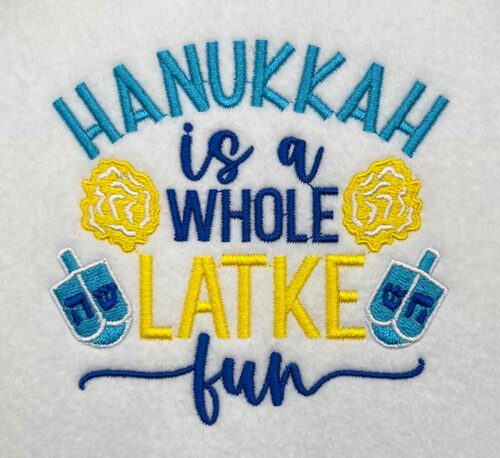 latke fun embroidery design