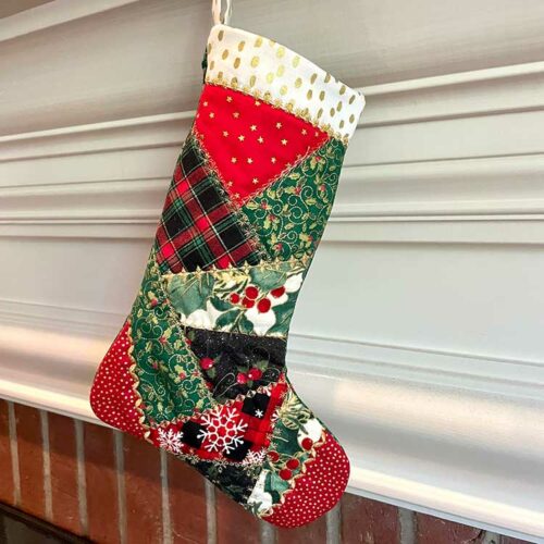 Crazy quilt stocking project