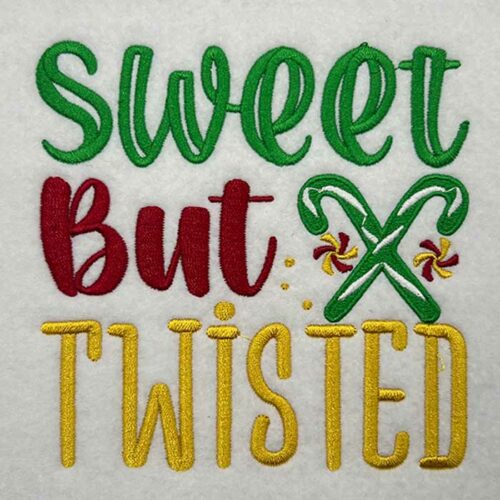 Sweet but twisted embroidery design