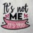 It's not me it's you embroidery design