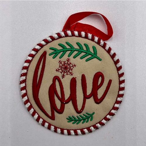 Christmas Ornament Love embroidery design