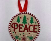 Christmas Ornament Peace embroidery design