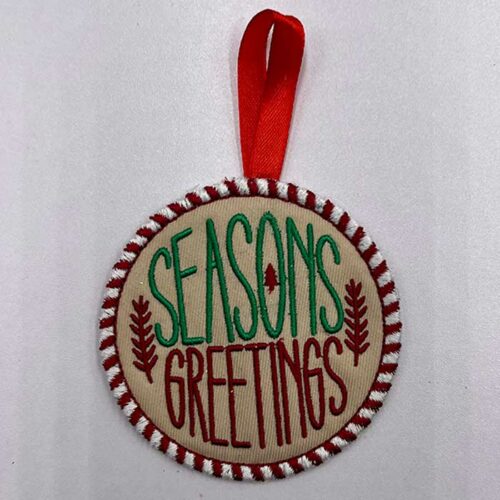 Christmas Ornament Seasons Greetings embroidery design