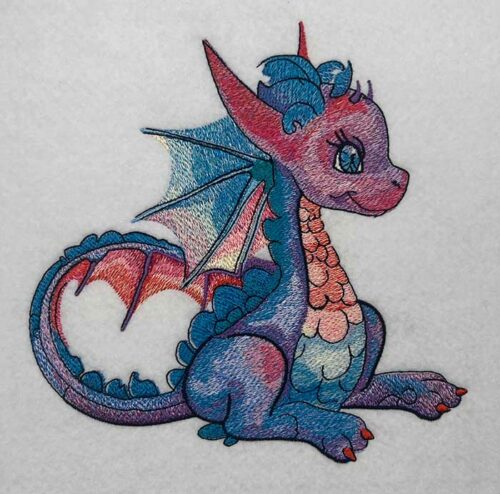 cute dragon 2 embroidery design