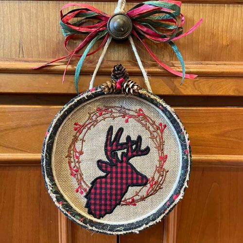 Deer wreath ornament