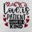 love is patient embroidery design