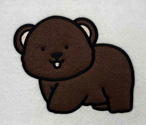 bear applique embroidery design