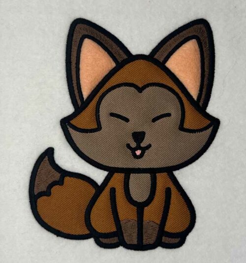 fox applique embroidery design
