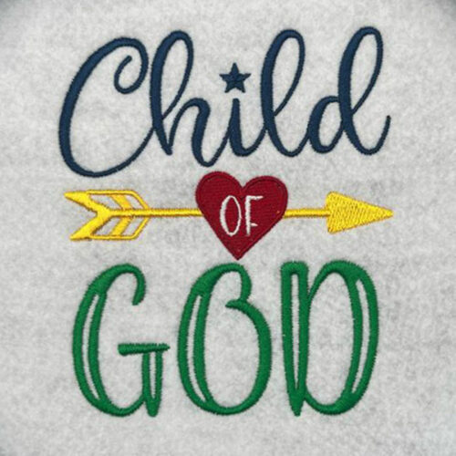 child of god embroidery design