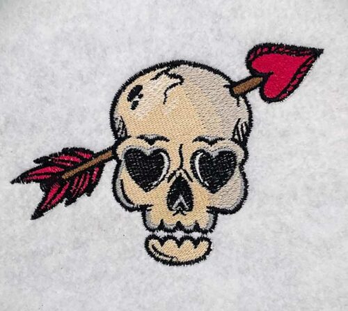 skull arrow embroidery design