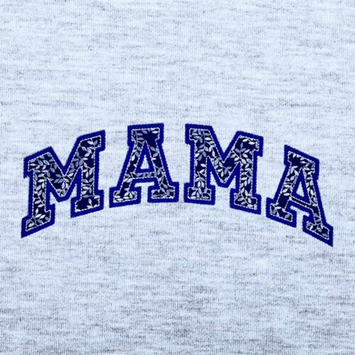 mama floral fabric embroidery design