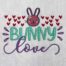 bunny love embroidery design