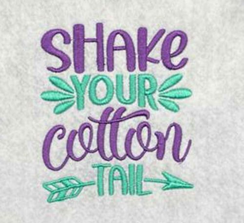 shake your cotton tail embroidery design