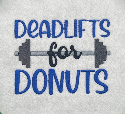 deadlifts for donuts embroidery design